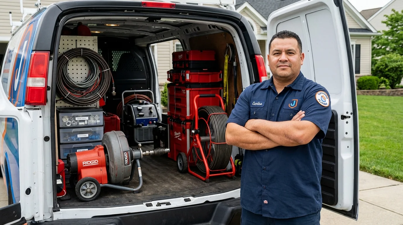 Professional drain cleaning equipment and Johns Plumbing LLC plumber in Cuthbert